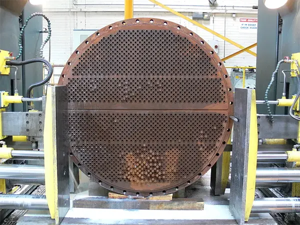 heat exchanger end plate removal