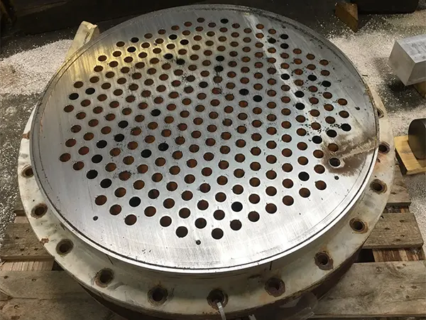 heat exchanger end plate removed